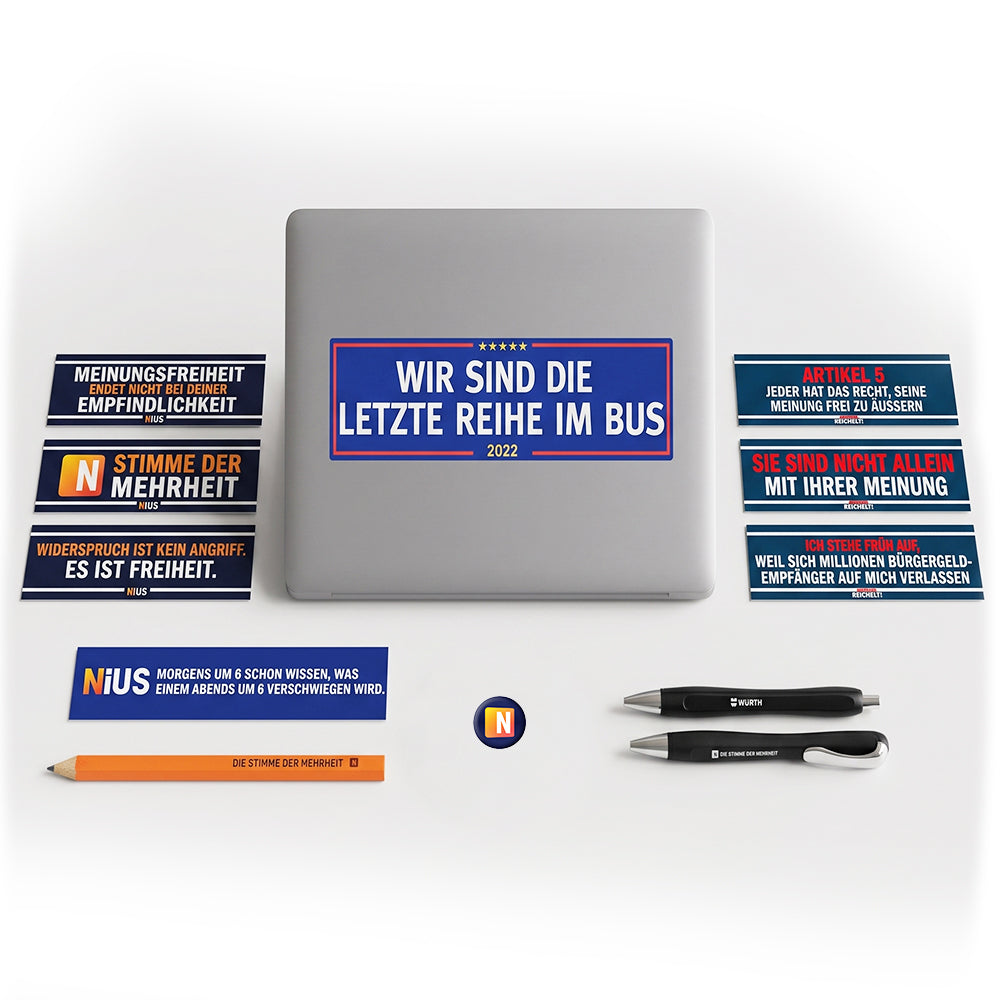 Sticker Mega Bundle mit Kugelschreiber, Pin und Zimmermann Bleistift