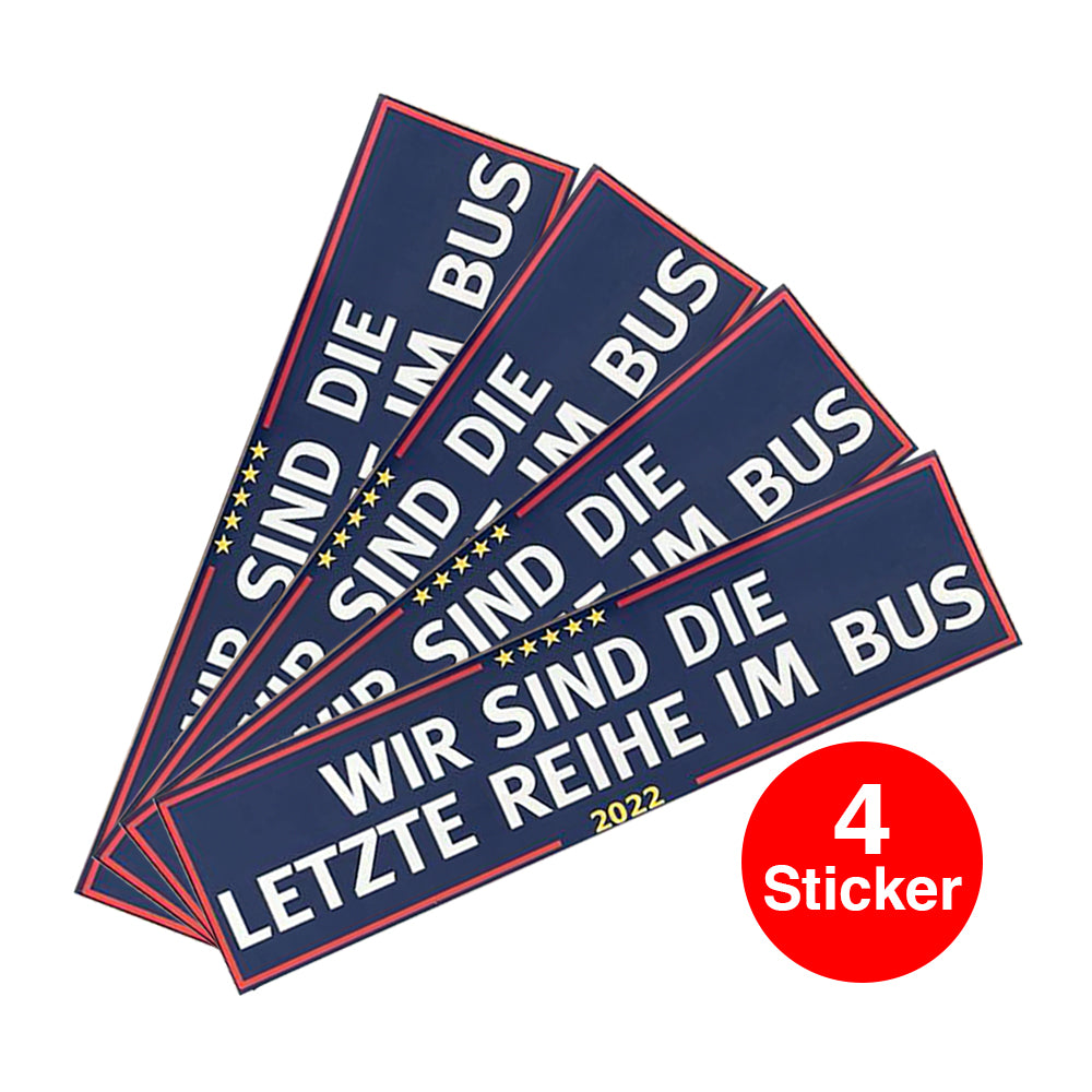 Sticker 4er Set - „Letzte Reihe im Bus“
